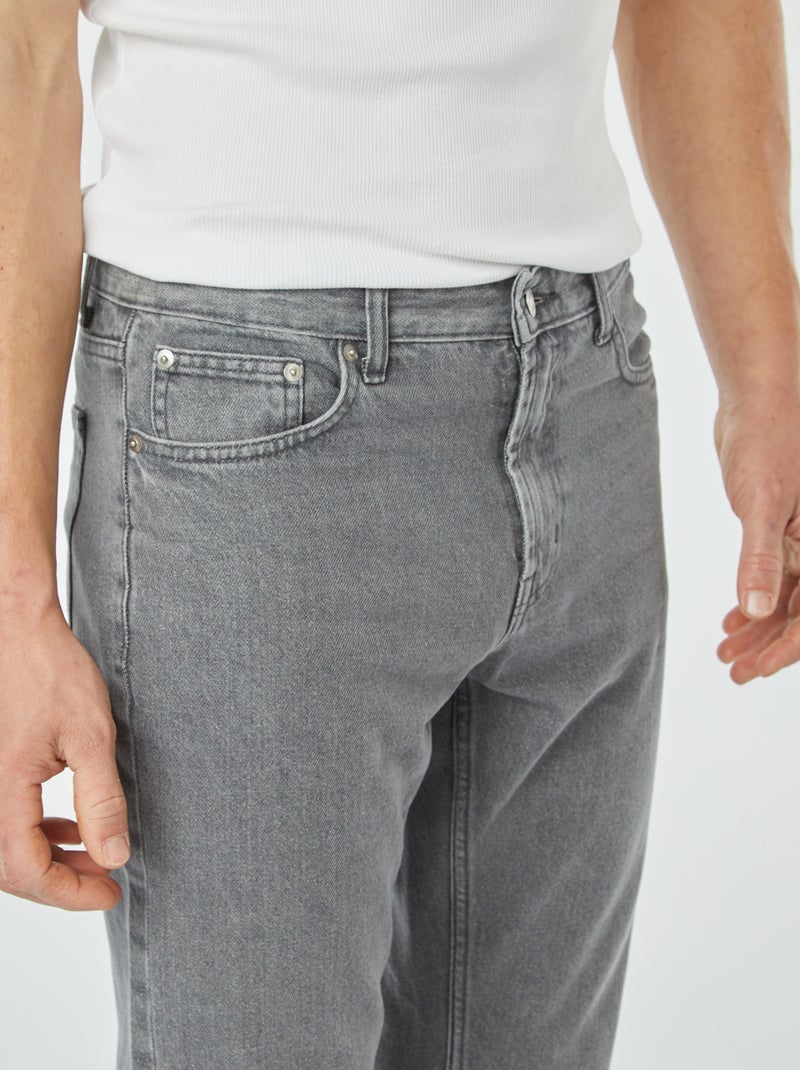 Vaquero recto con 5 bolsillos - L30 GRIS - Kiabi