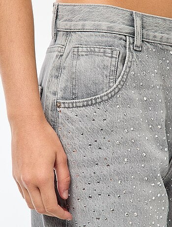 Vaquero recto con strass