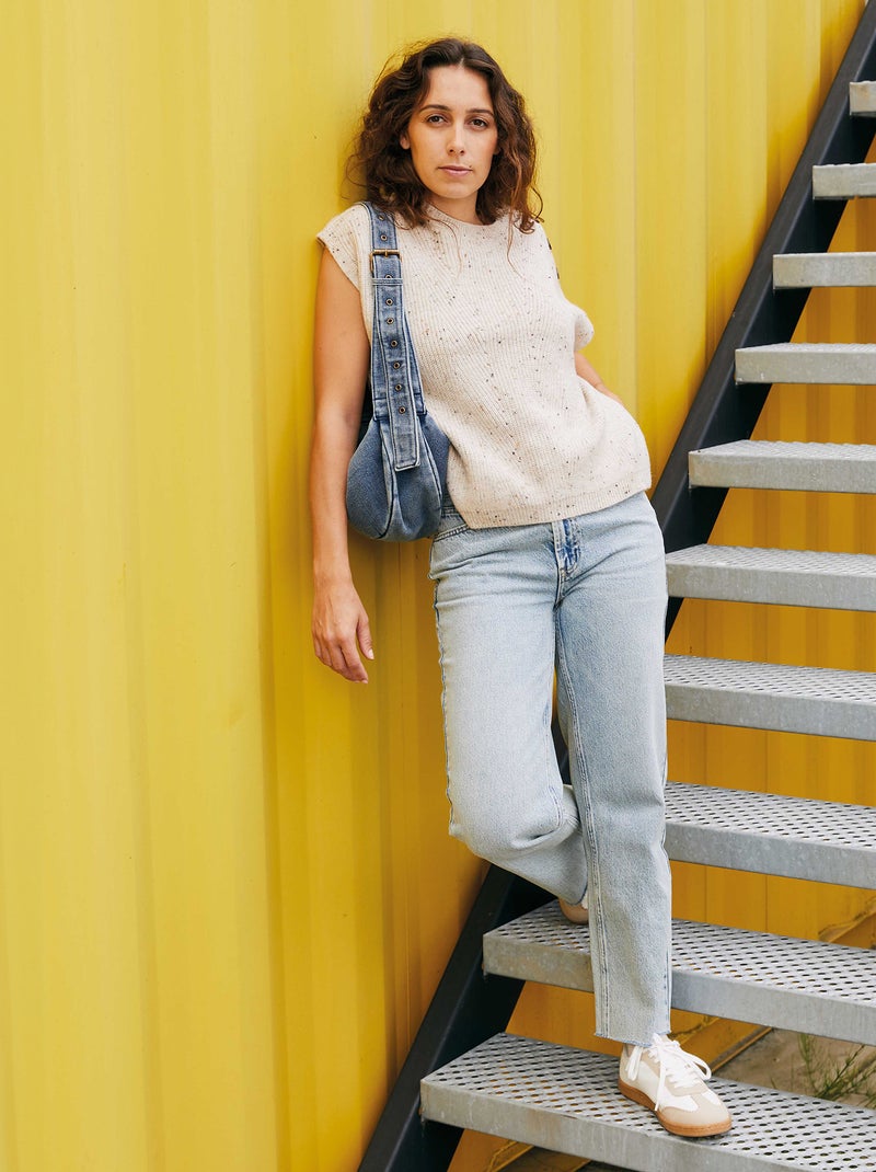 Vaquero recto de algodón AZUL - Kiabi