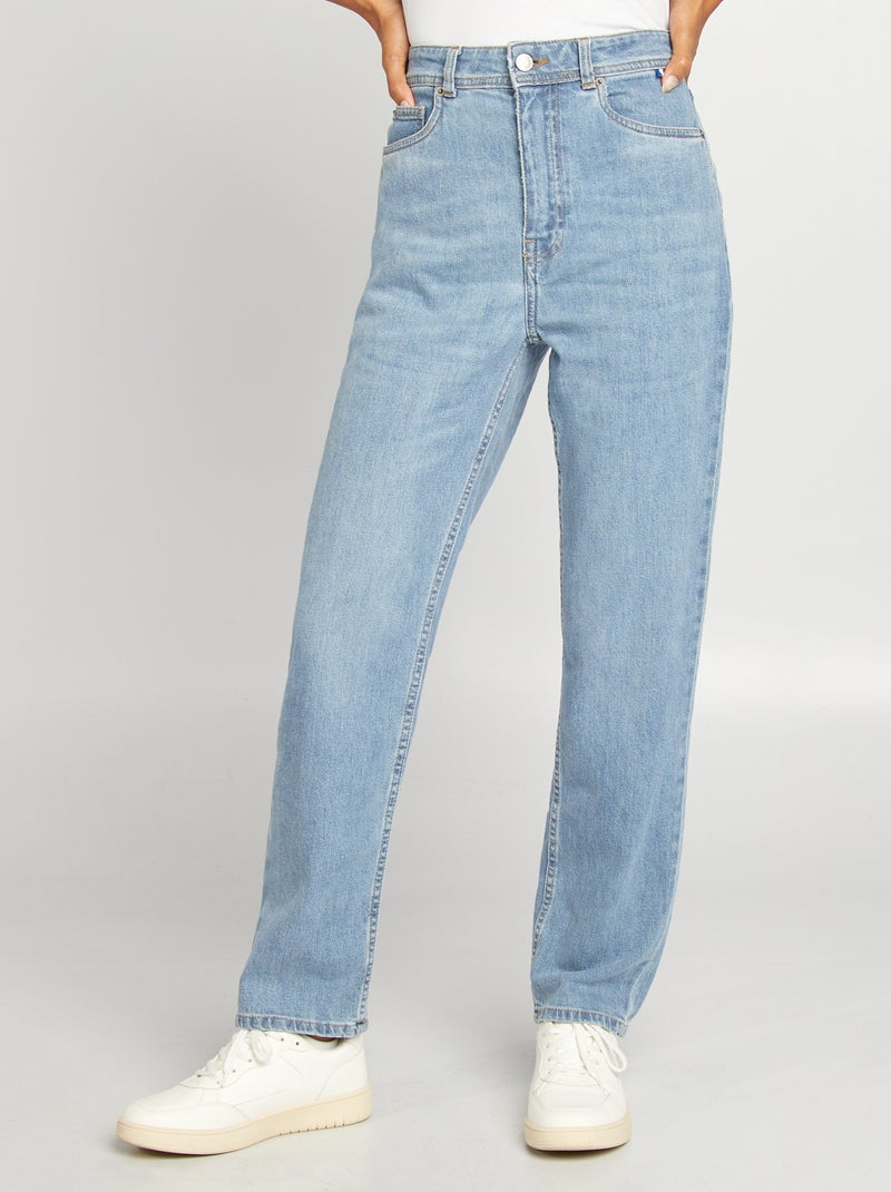 Vaquero recto de talle alto - Fabricado en Francia AZUL - Kiabi