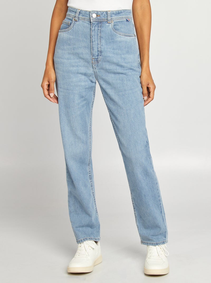 Vaquero recto de talle alto - Fabricado en Francia AZUL - Kiabi