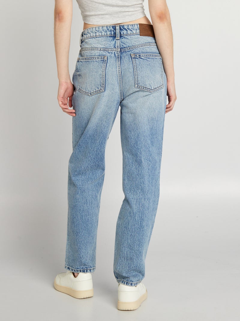 Vaquero recto de tiro alto AZUL - Kiabi