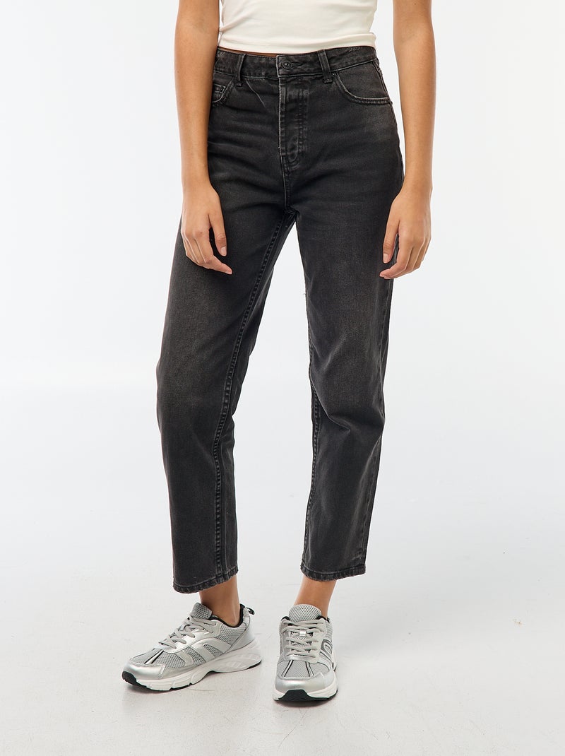 Vaquero recto de tiro alto GRIS - Kiabi