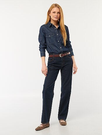 Jean recto denim de algodón