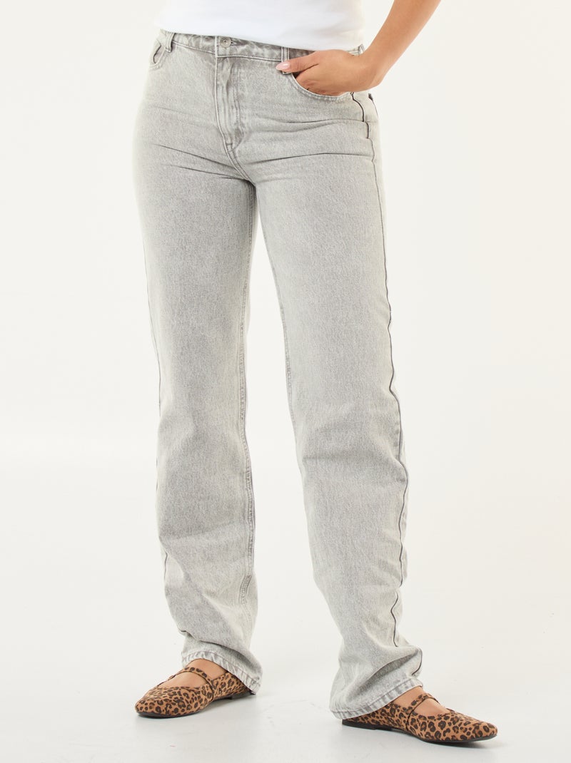 Vaquero recto regular fit de algodón - L28 Gris - Kiabi