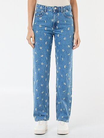 Vaquero regular con líneas de algodón