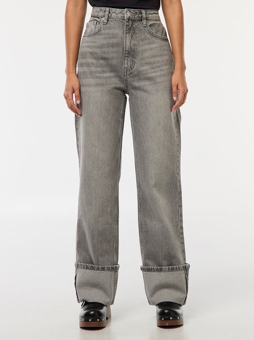 Vaquero regular / cintura alta con vuelta ancha en el bajo - Kiabi