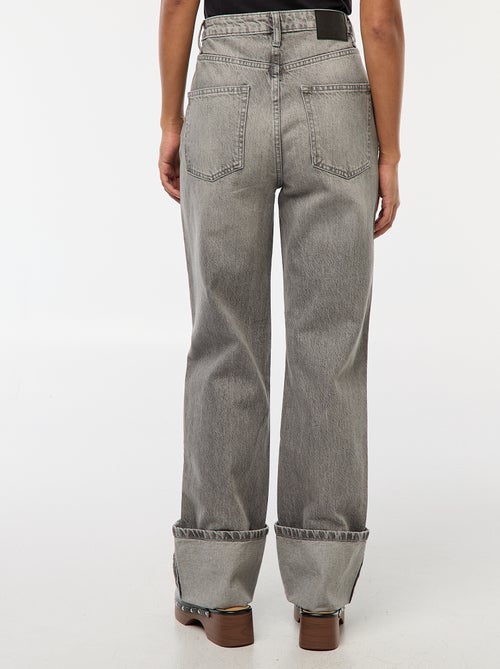 Vaquero regular / cintura alta con vuelta ancha en el bajo - Kiabi