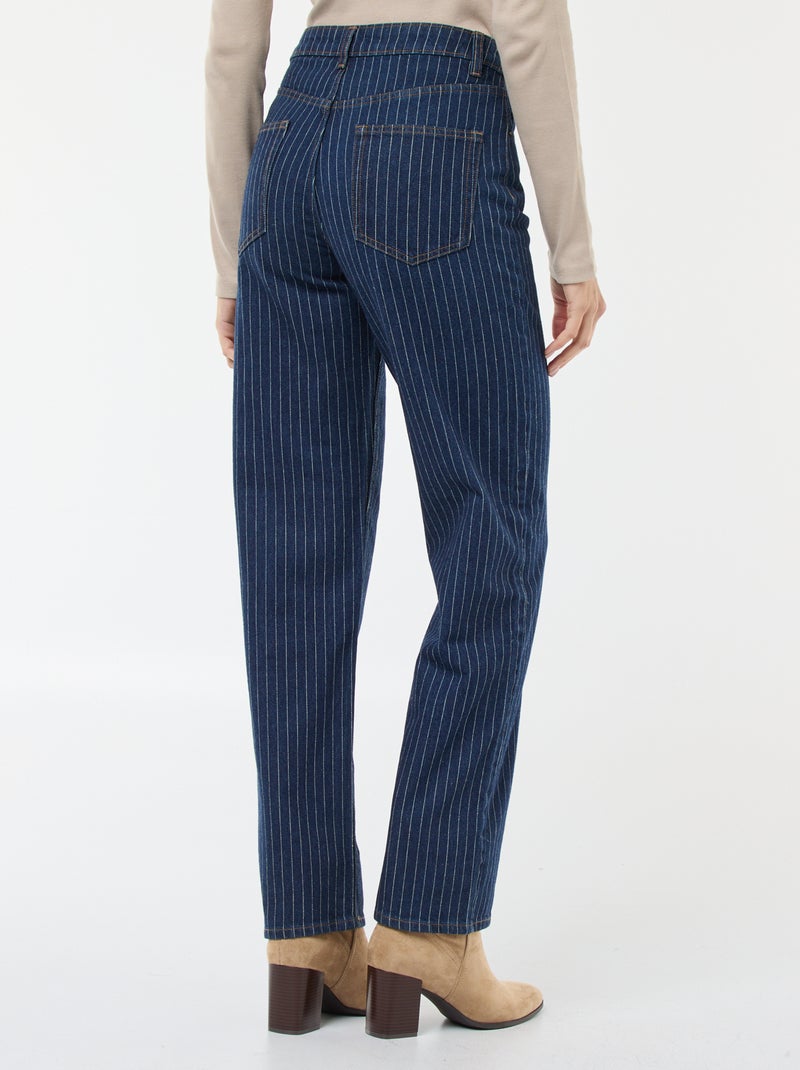 Vaquero regular con líneas de algodón Azul - Kiabi