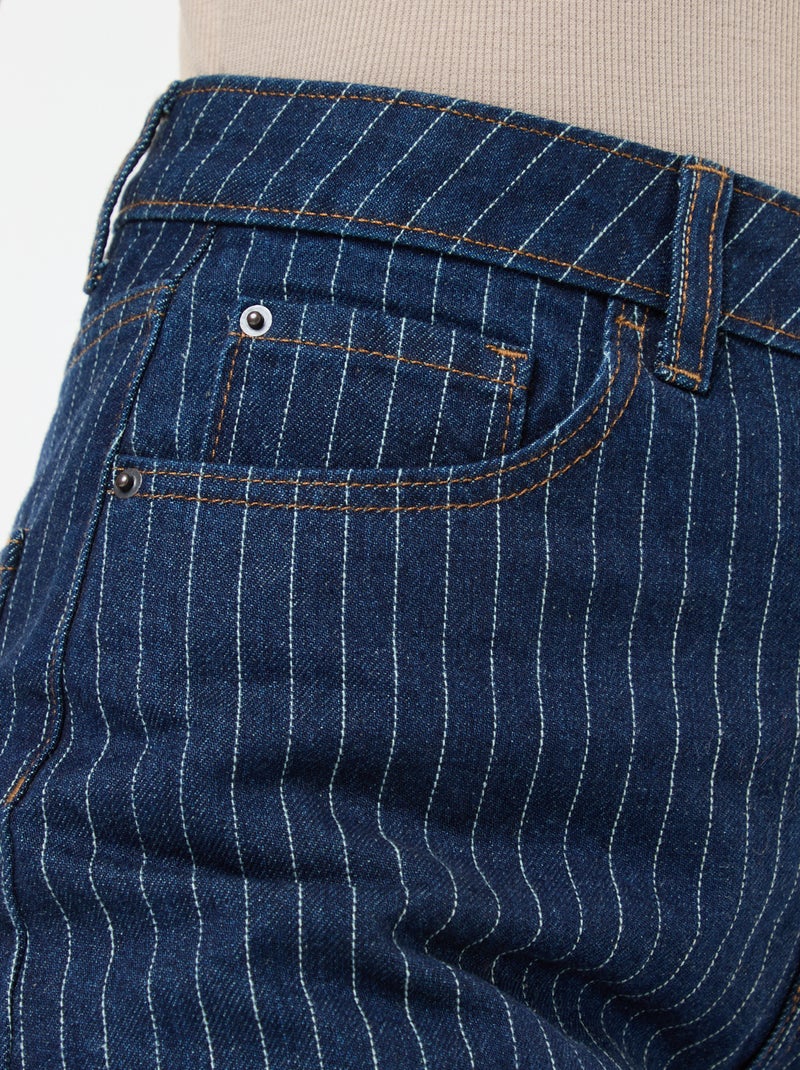 Vaquero regular con líneas de algodón Azul - Kiabi