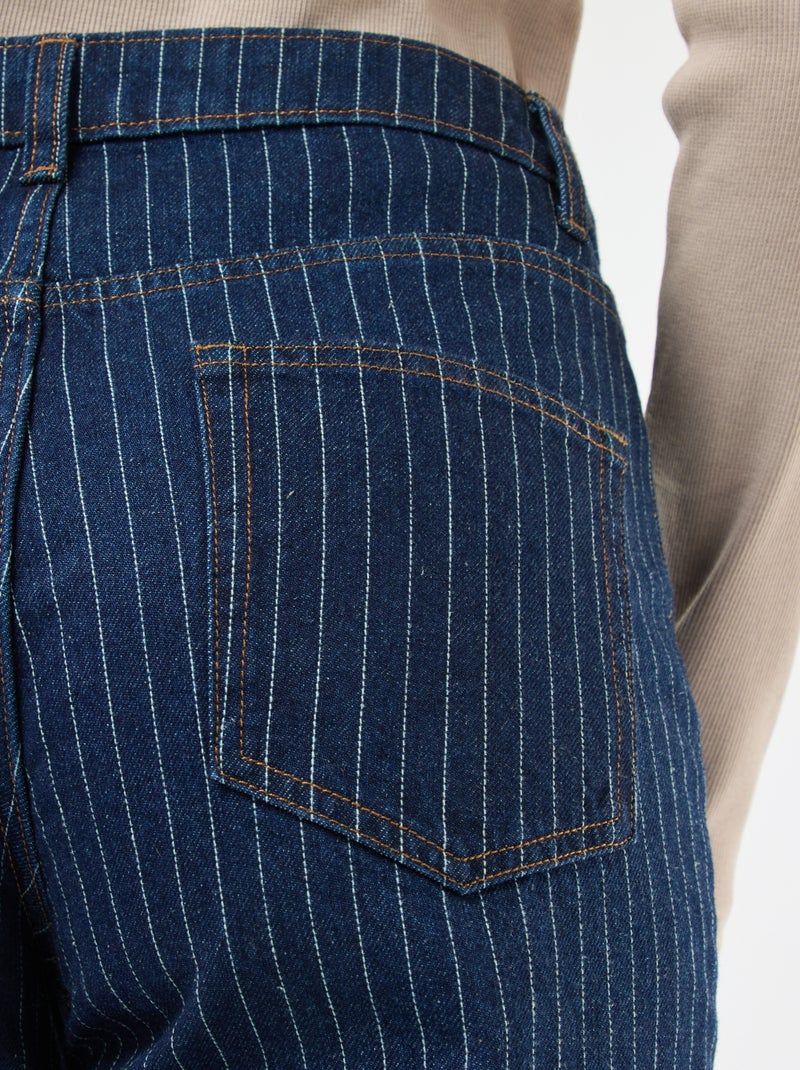 Vaquero regular con líneas de algodón Azul - Kiabi