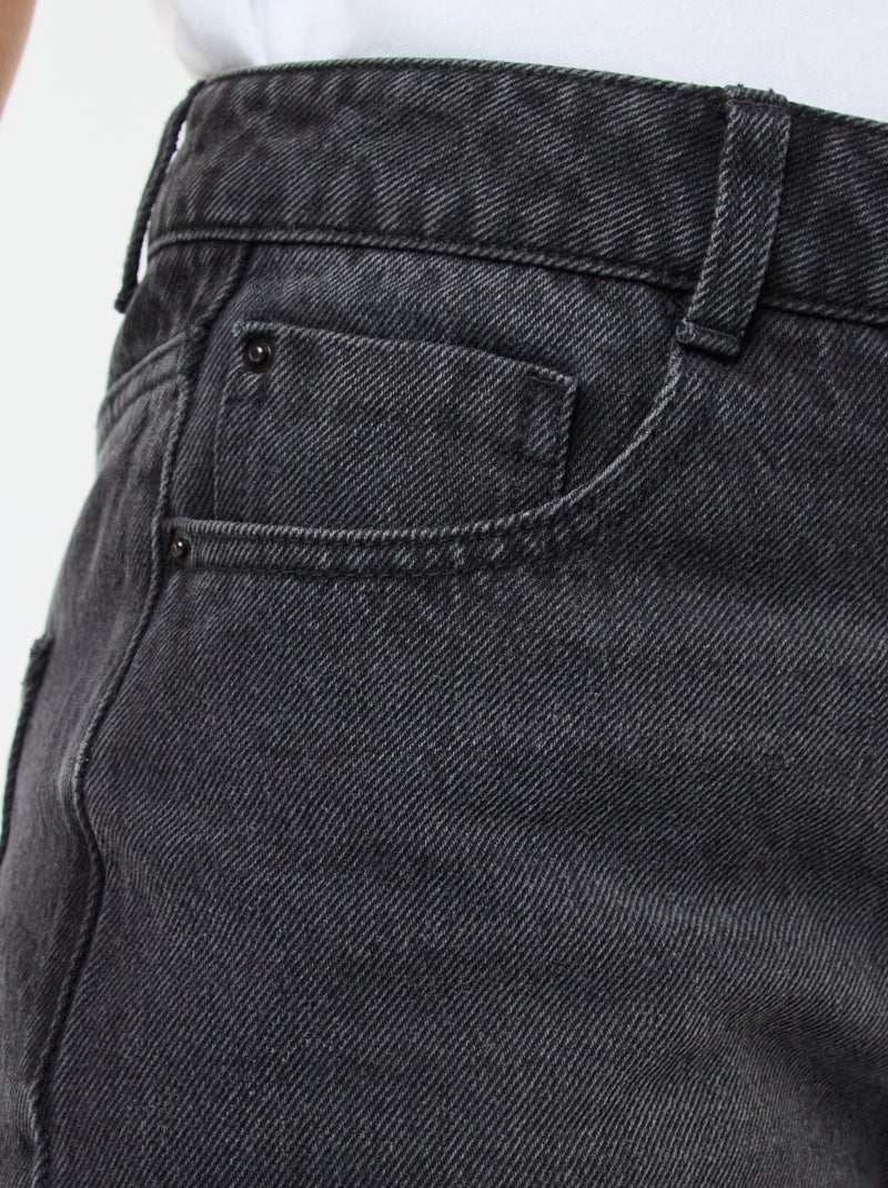 Vaquero regular de algodón - L34 Negro - Kiabi