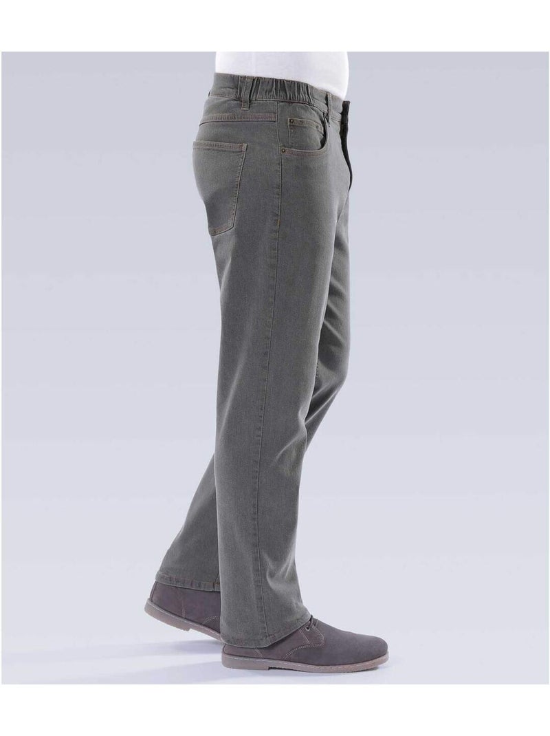 Vaquero regular de algodón stretch confort Gris - Kiabi