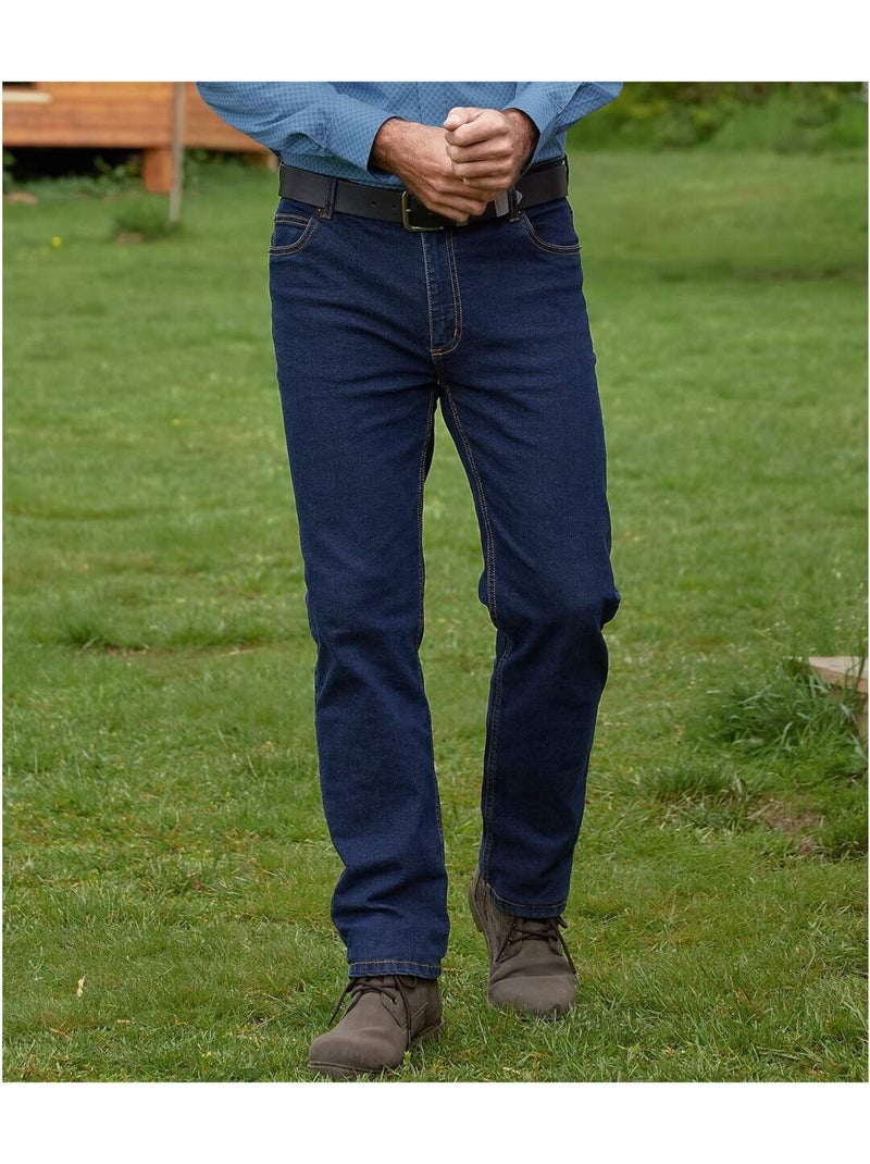 Vaquero regular de denim stretch Azul oscuro - Kiabi