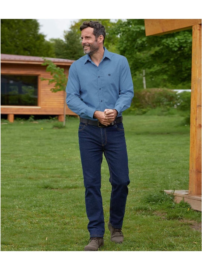Vaquero regular de denim stretch Azul oscuro - Kiabi