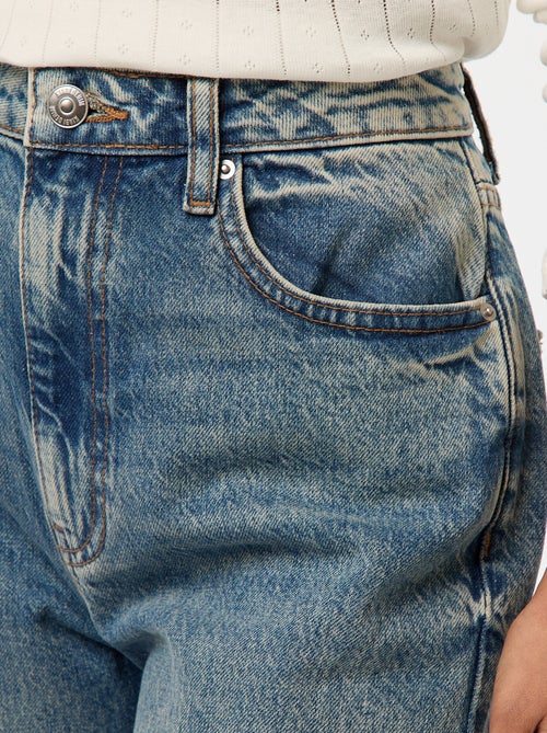 Vaquero regular / de talle alto con vuelta ancha en el bajo - Kiabi