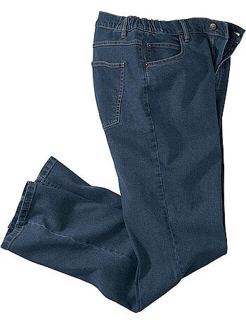 Vaquero corte recto de denim stretch con cinturilla semielástica