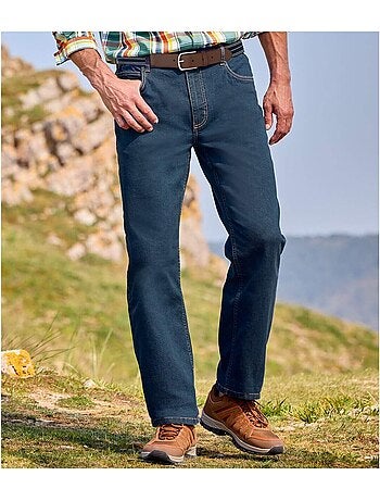 Vaquero corte recto de denim stretch con cinturilla semielástica