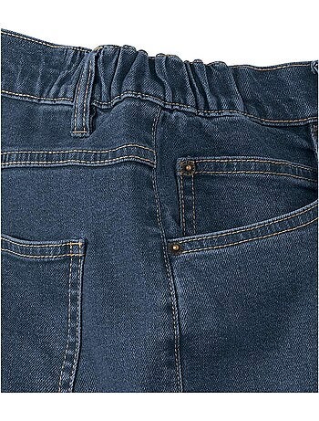 Vaquero corte recto de denim stretch con cinturilla semielástica