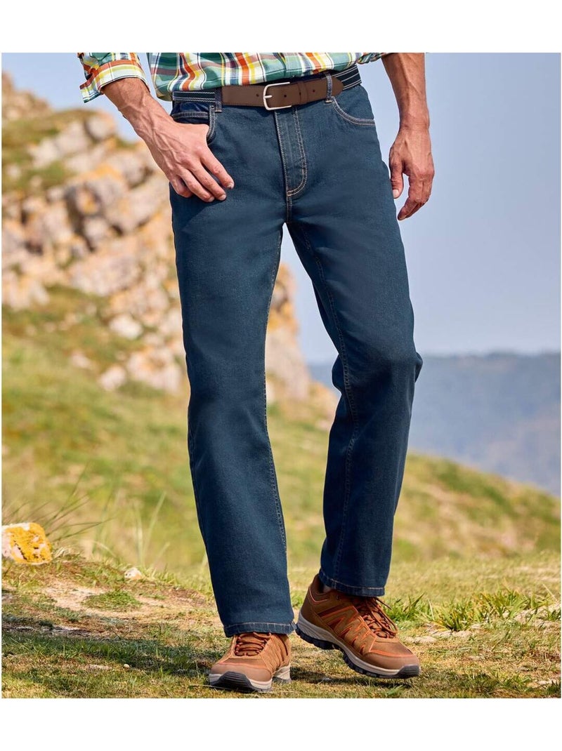 Vaquero regular stretch confort de denim con cinturilla elástica Azul - Kiabi