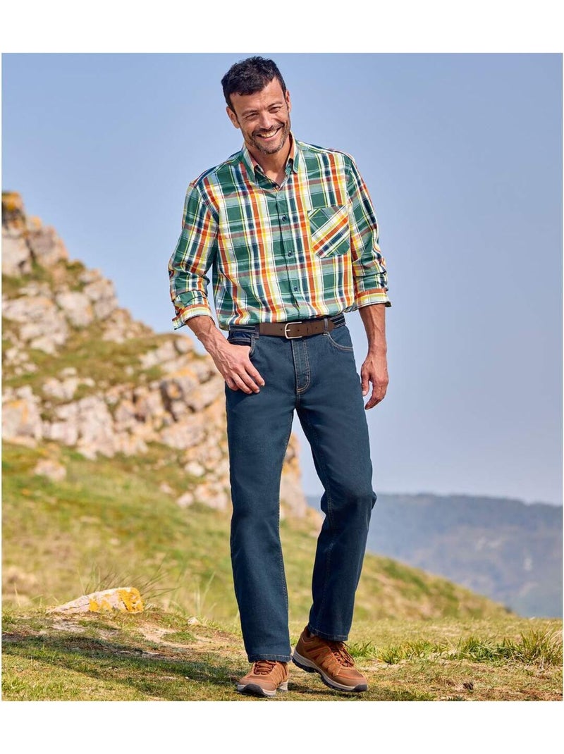 Vaquero regular stretch confort de denim con cinturilla elástica Azul - Kiabi