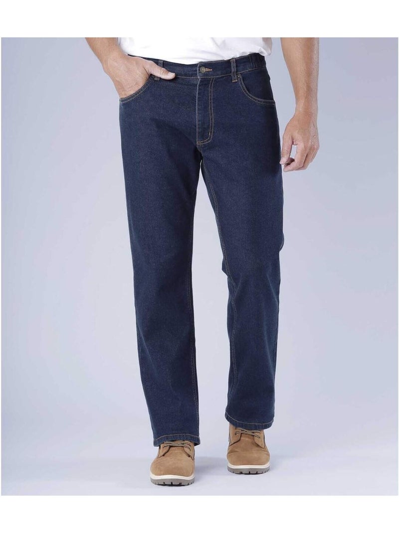 Vaquero regular stretch confort en bruto de denim con elastano Azul oscuro - Kiabi