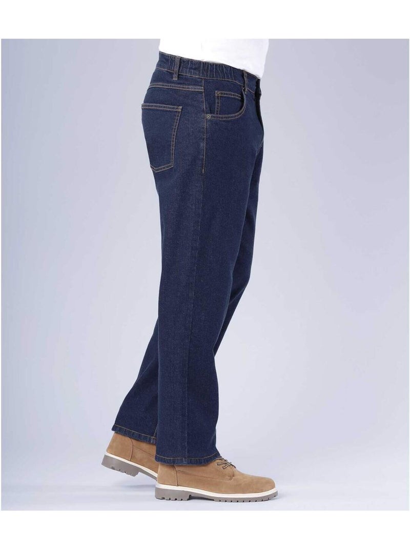 Vaquero regular stretch confort en bruto de denim con elastano Azul oscuro - Kiabi