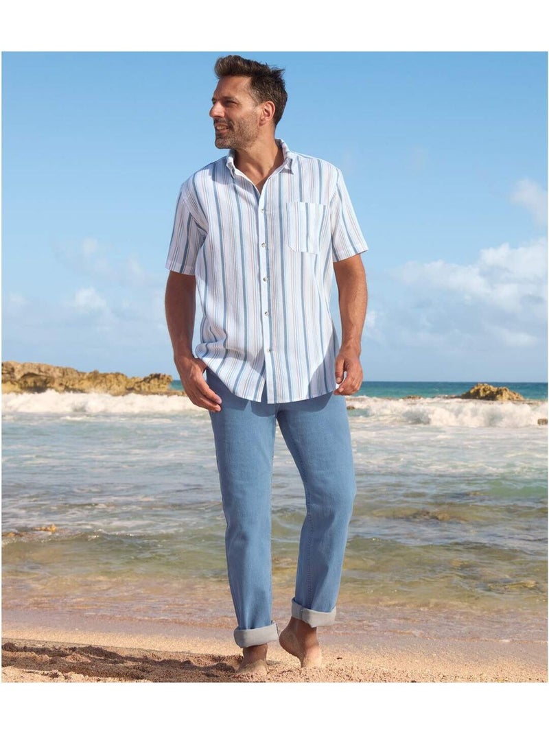 Vaquero regular stretch de algodón Azul claro - Kiabi