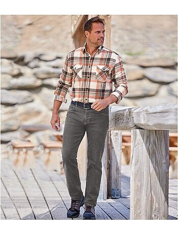 Vaquero regular stretch de denim con cinturilla semielástica