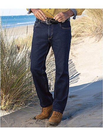 Vaquero regular stretch de denim con cinturilla semielástica