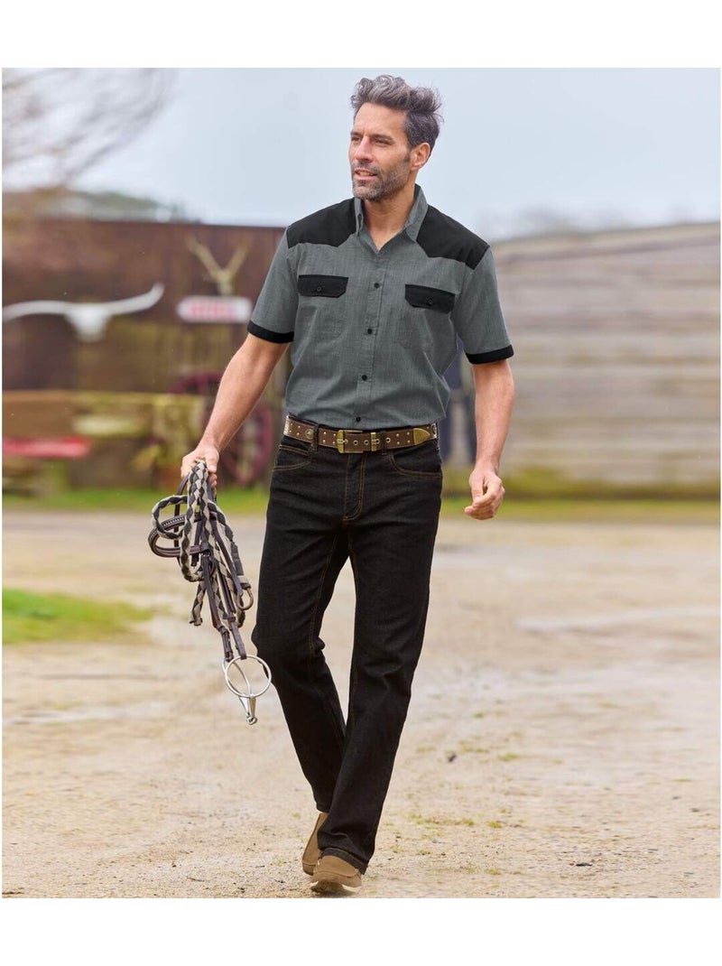 Vaquero regular stretch de denim, máximo confort Negro - Kiabi