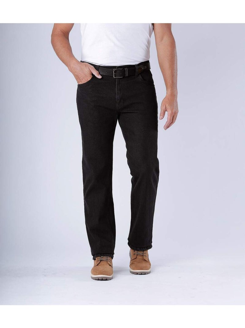 Vaquero regular stretch de denim Negro - Kiabi