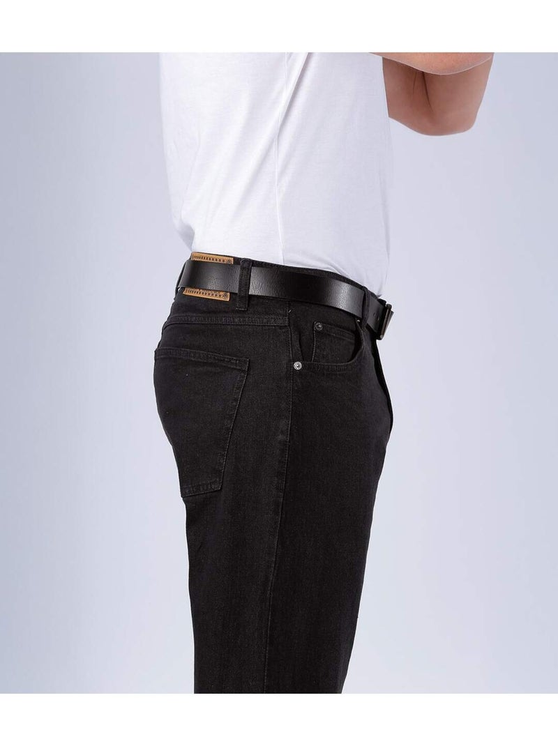 Vaquero regular stretch de denim Negro - Kiabi