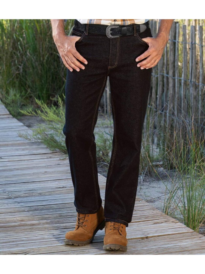 Vaquero regular stretch de denim Negro - Kiabi