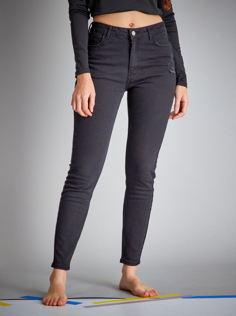 Vaquero skinny - 5 bolsillos negro - Kiabi