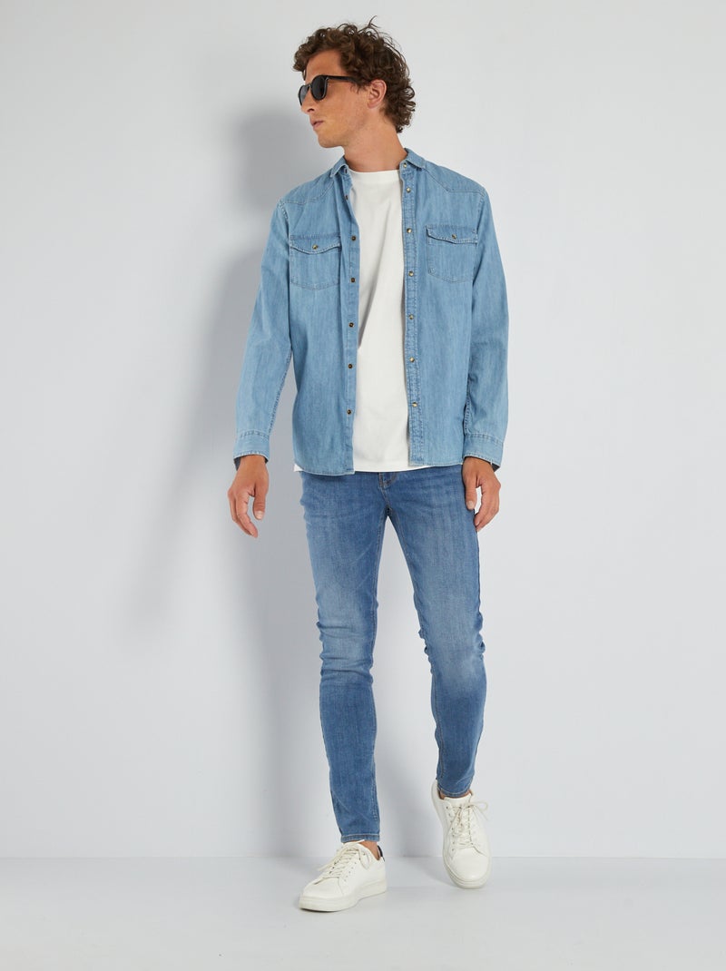 Vaquero skinny con 5 bolsillos - L32 AZUL - Kiabi