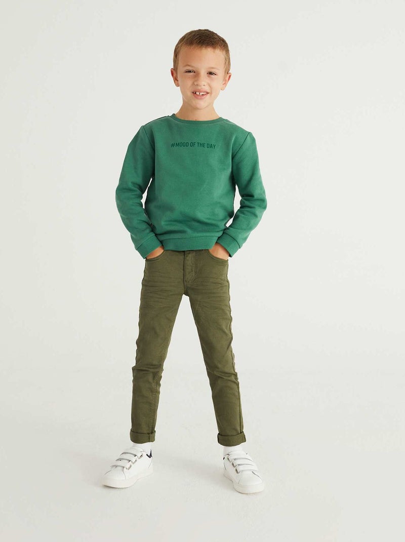 Vaquero skinny con 5 bolsillos Verde - Kiabi