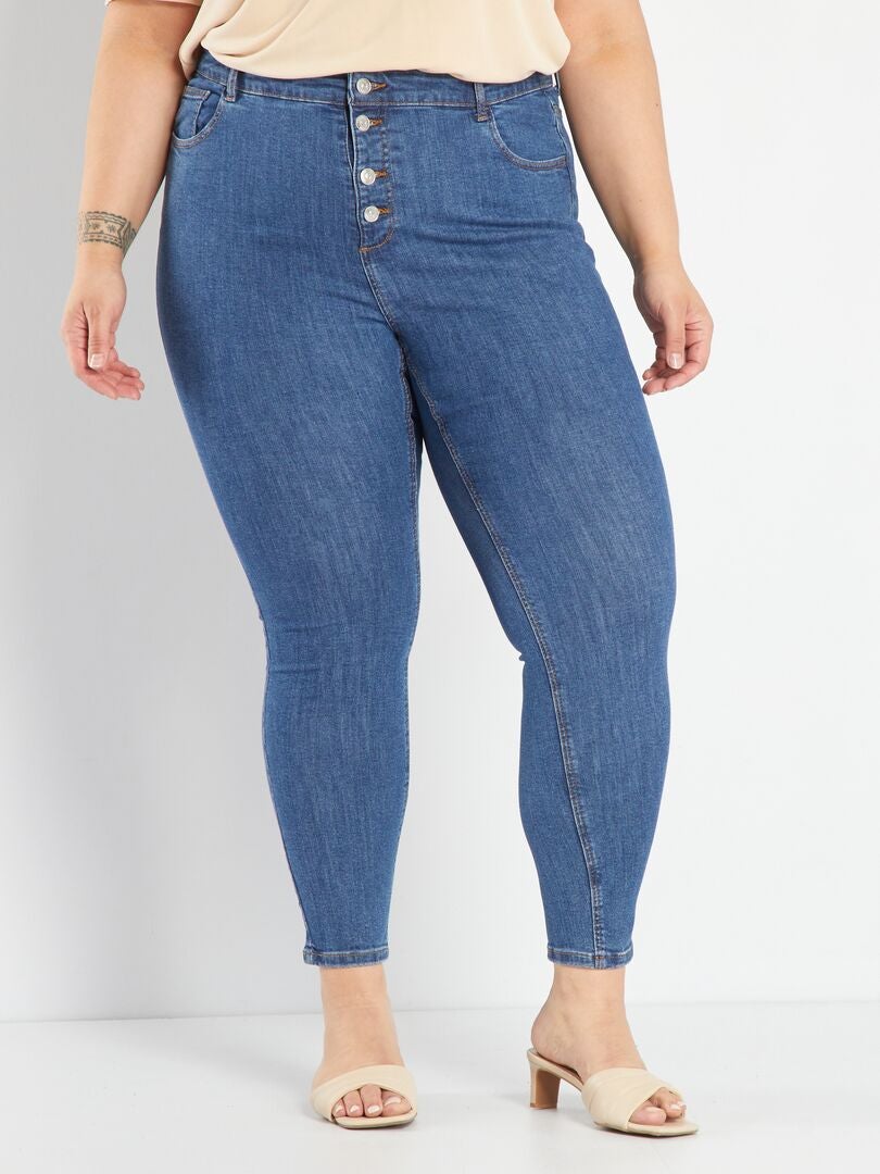 Vaquero skinny de tiro alto  - L32 AZUL - Kiabi