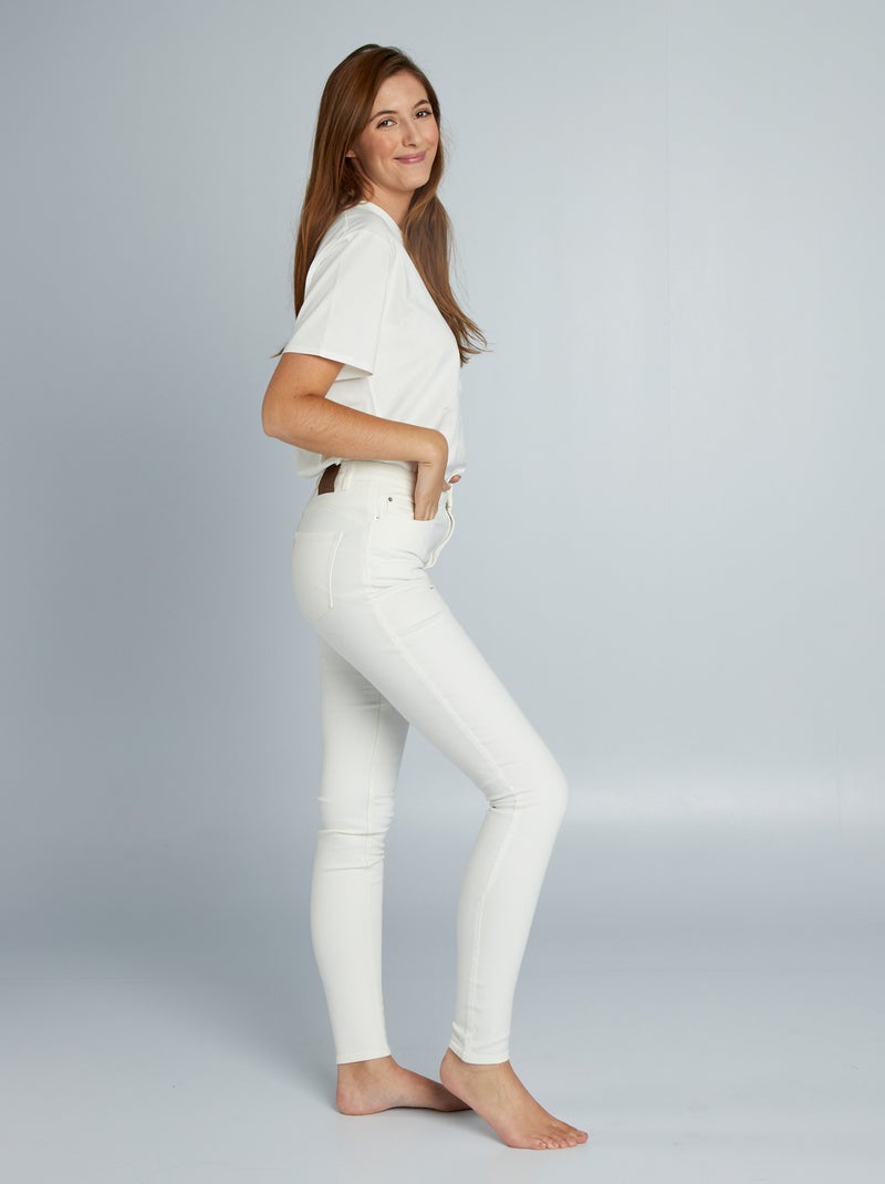 Vaquero skinny de tiro alto - L34 BLANCO - Kiabi