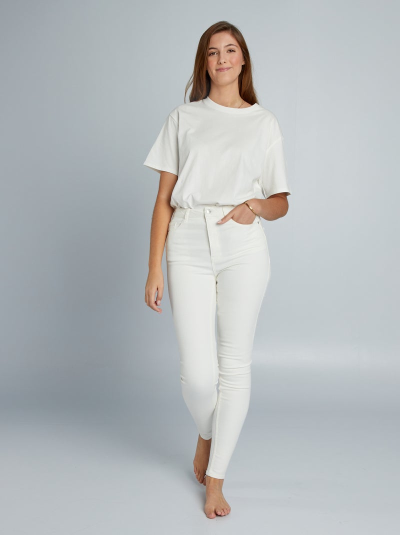 Vaquero skinny de tiro alto - L34 BLANCO - Kiabi