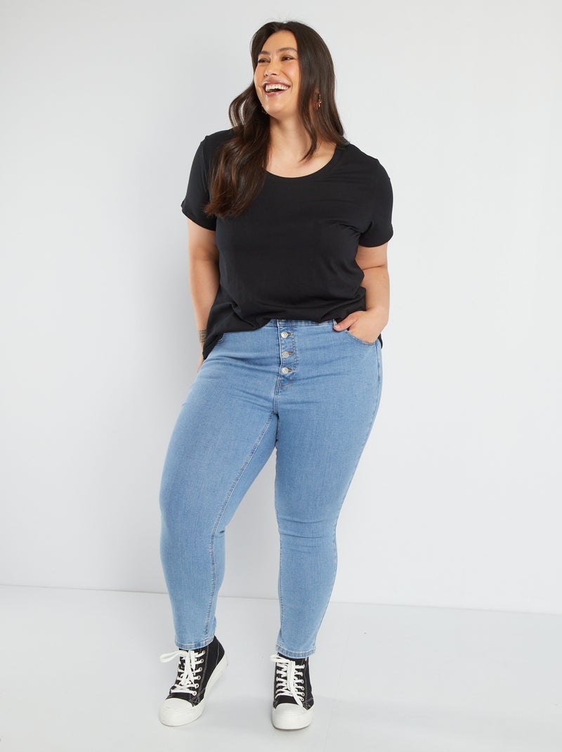 Vaquero skinny de tiro alto Azul - Kiabi