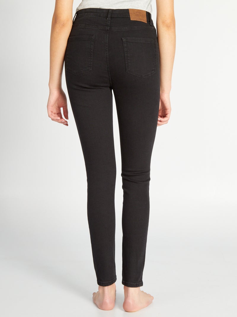 Vaquero skinny de tiro alto NEGRO - Kiabi