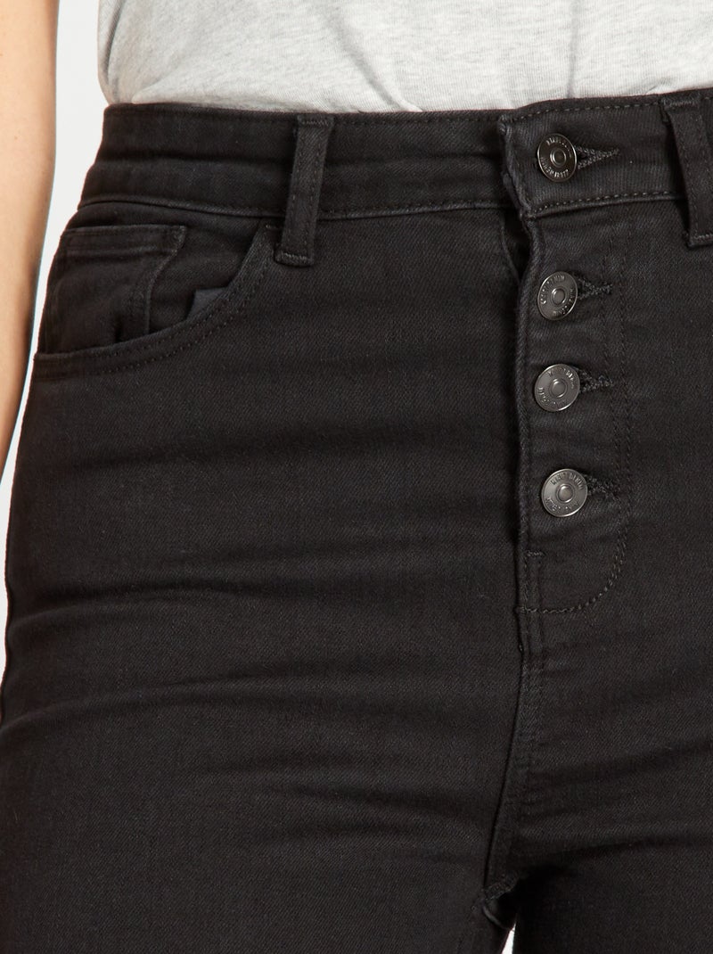 Vaquero skinny de tiro alto NEGRO - Kiabi