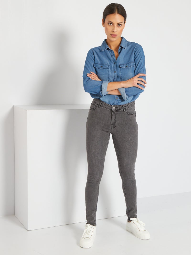 Vaquero skinny L32 GRIS - Kiabi