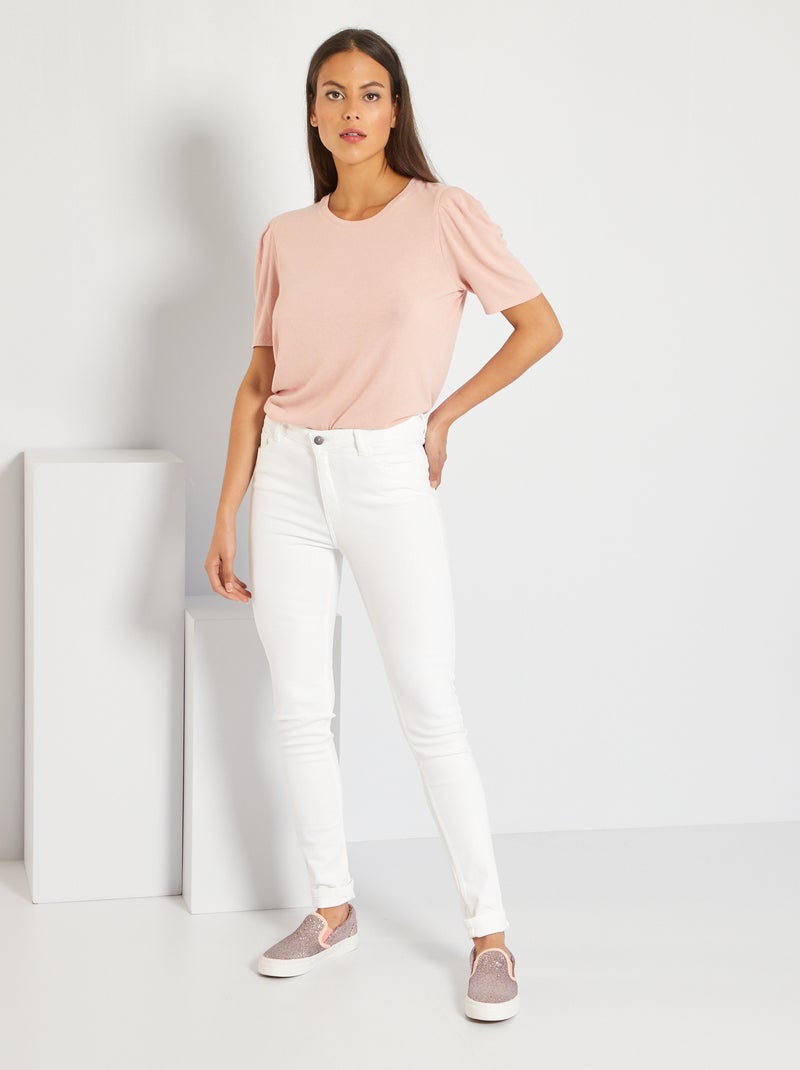 Vaquero skinny largo US30 Blanco - Kiabi