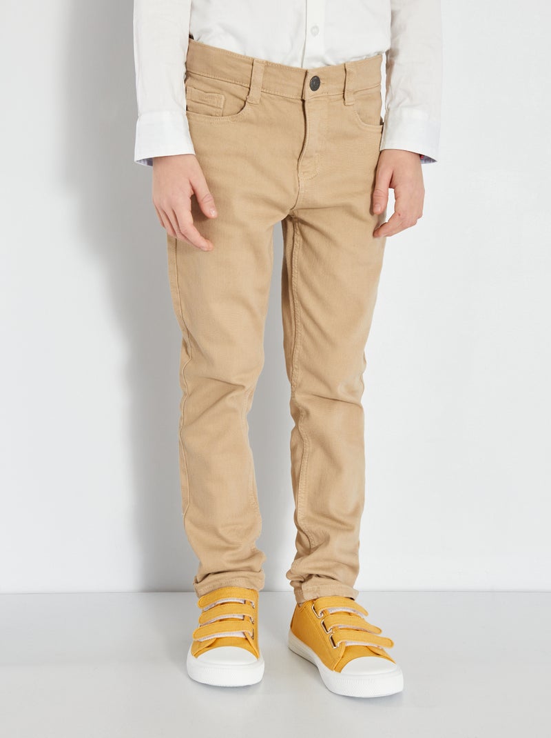Vaquero slim con 5 bolsillos BEIGE - Kiabi