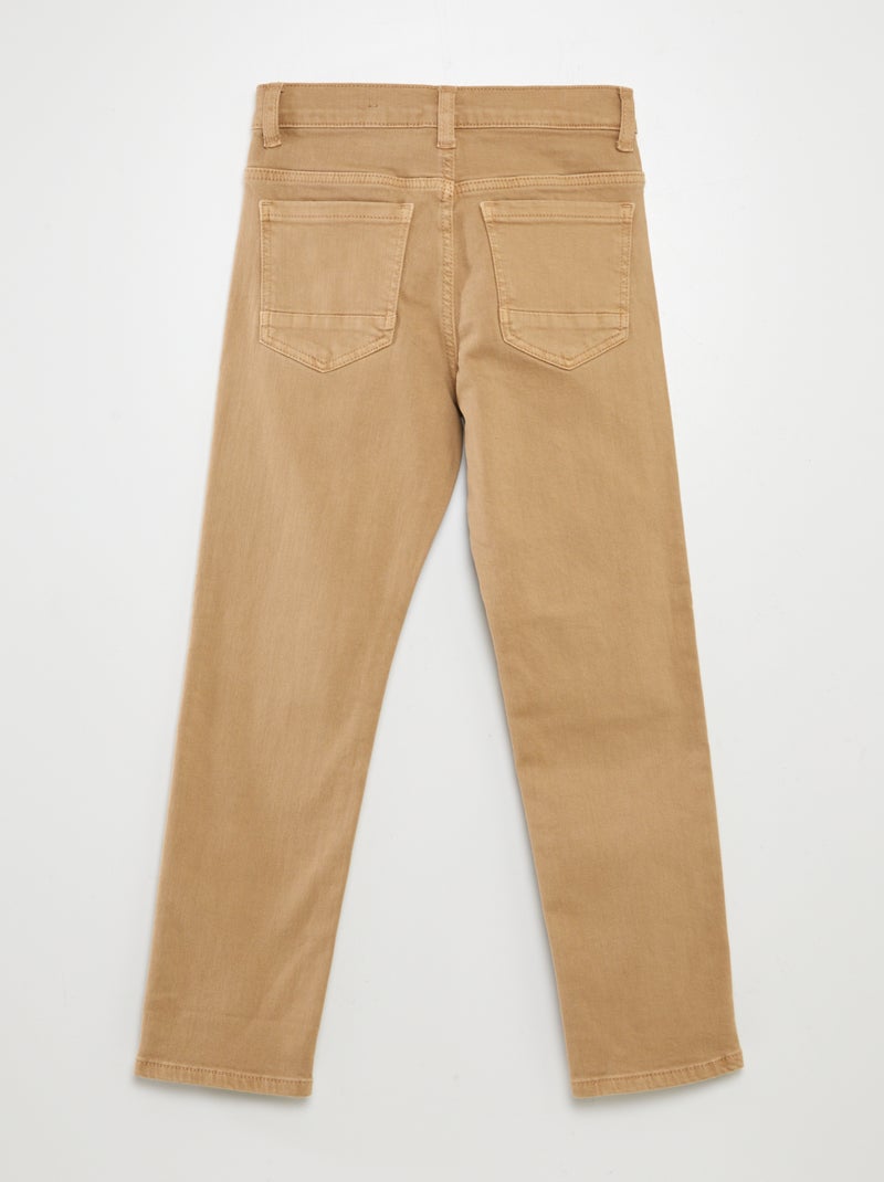 Vaquero slim con 5 bolsillos BEIGE - Kiabi