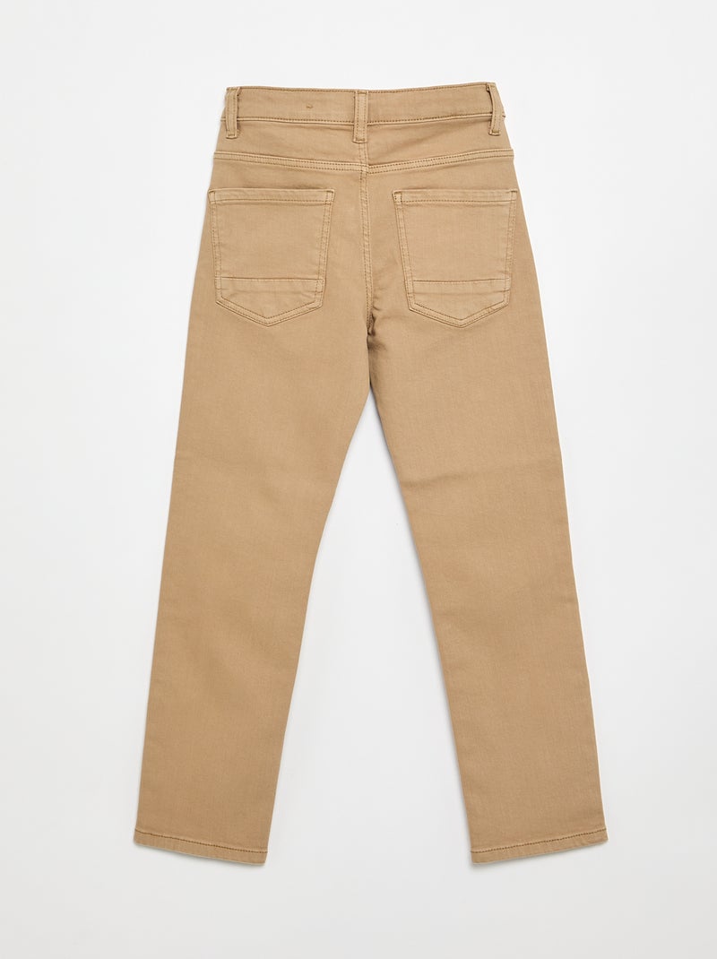 Vaquero slim con 5 bolsillos Beige - Kiabi