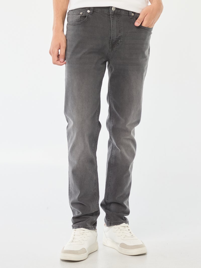Vaquero slim con 5 bolsillos GRIS - Kiabi