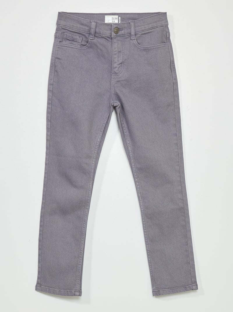 Vaquero slim con 5 bolsillos GRIS - Kiabi